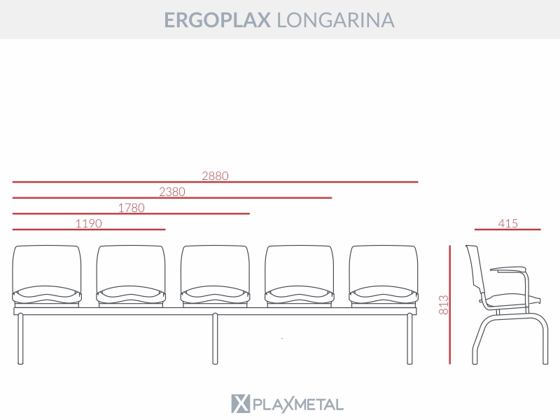 Dimensões Ergoplax Longarina Ergoplax Longarina