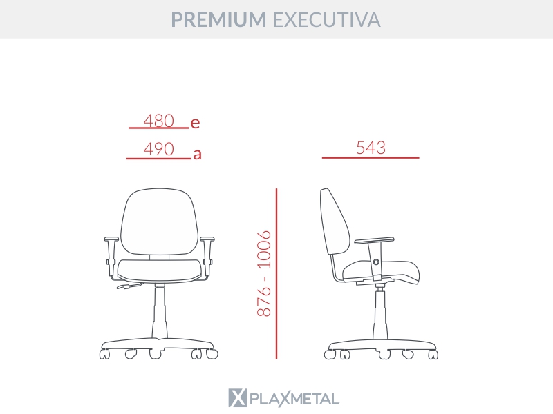 Dimensões Premium Executiva Premium Executiva Backplax Plus