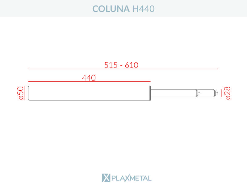 Dimensões Coluna H440 – 06454 Coluna H440